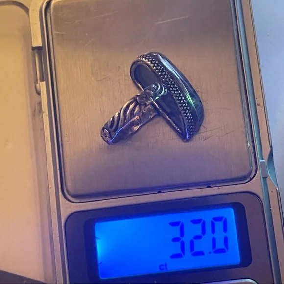 New Artisan Grey Tourmalinated Quartz Stone 925 Sterling Silver Flower Ring - Picture 11 of 17